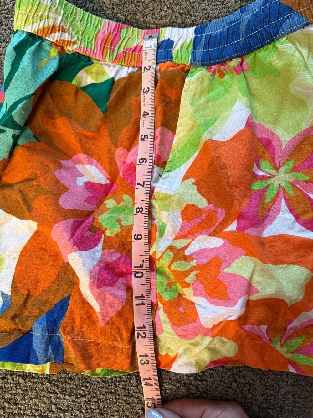 Future Collective Green Floral Drawstring Women’s Shorts - Picture 6 of 6